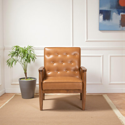 Faux Leather Accent Chair
