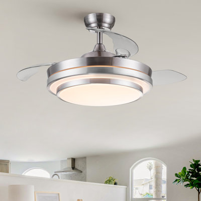 42 In. Retractable Ceiling Fan With Remote Control