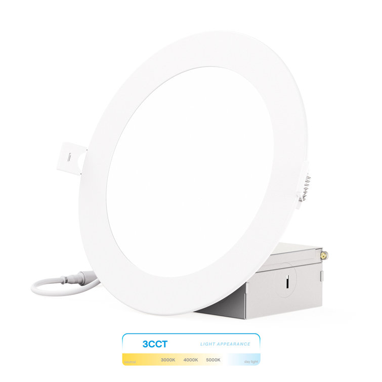 6'' Selectable Color Temperature Dimmable Air-Tight IC Rated LED Canless Recessed Lighting Kit
