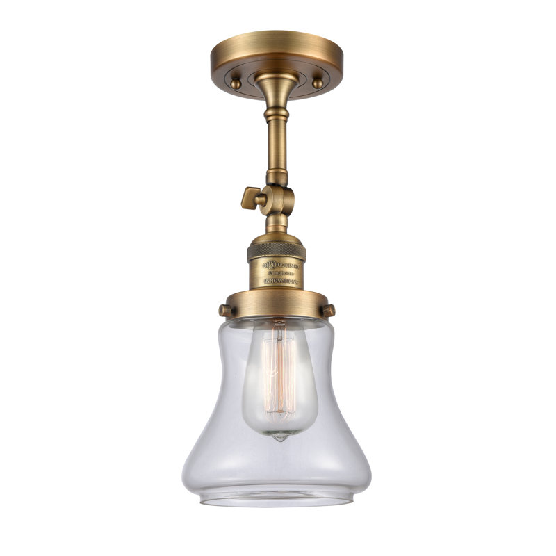 Edda Dimmable Bath Sconce, Clear, 6 Watt Vinage LED Bulb, Brushed Brass
