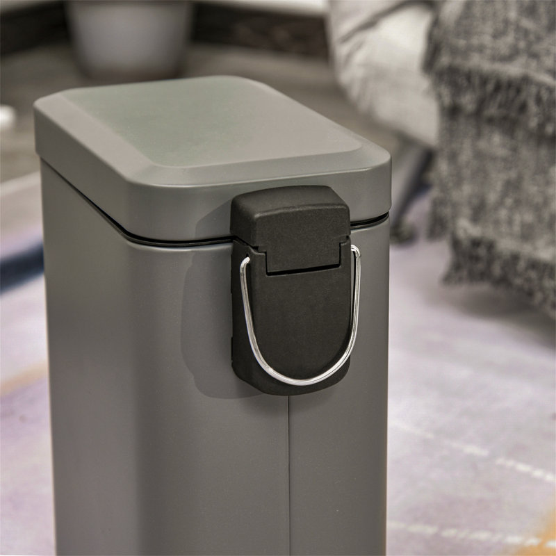 Calmar Steel Step On Kitchen Trash Can - 5L, Grey