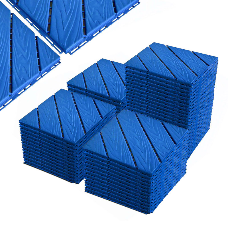 Carreaux en plastique emboîtables, 44 carreaux de patio, motif de vagues de 12 po x 12 po, imperméable et facile à fixer à l'extérieur, convient aux balcons au bord de la piscine