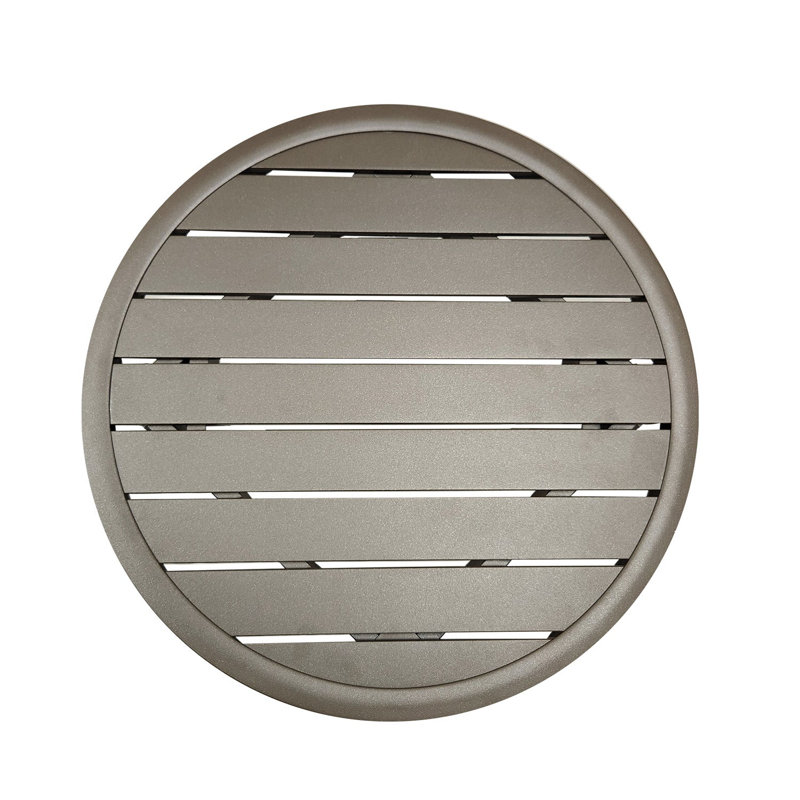 Table de patio ronde en aluminium Grosfillex, Brun