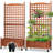62" H Wood Planter Box with Trellis and Wheels (2-Pack）-112272396-55811453