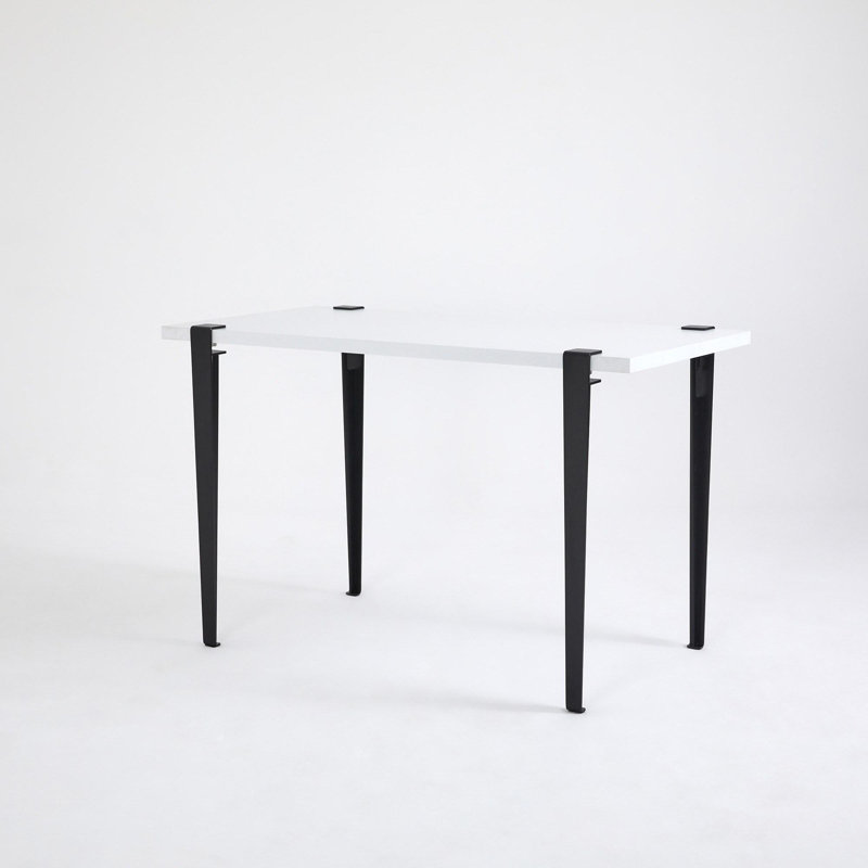 Ferro Beech Dining Table, Black, White, 75cm H x 60cm L x 120cm W