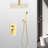 Bathroom Ceiling Mounted Shower System - Brushed Gold 10" Head & Handheld And In-117092707
