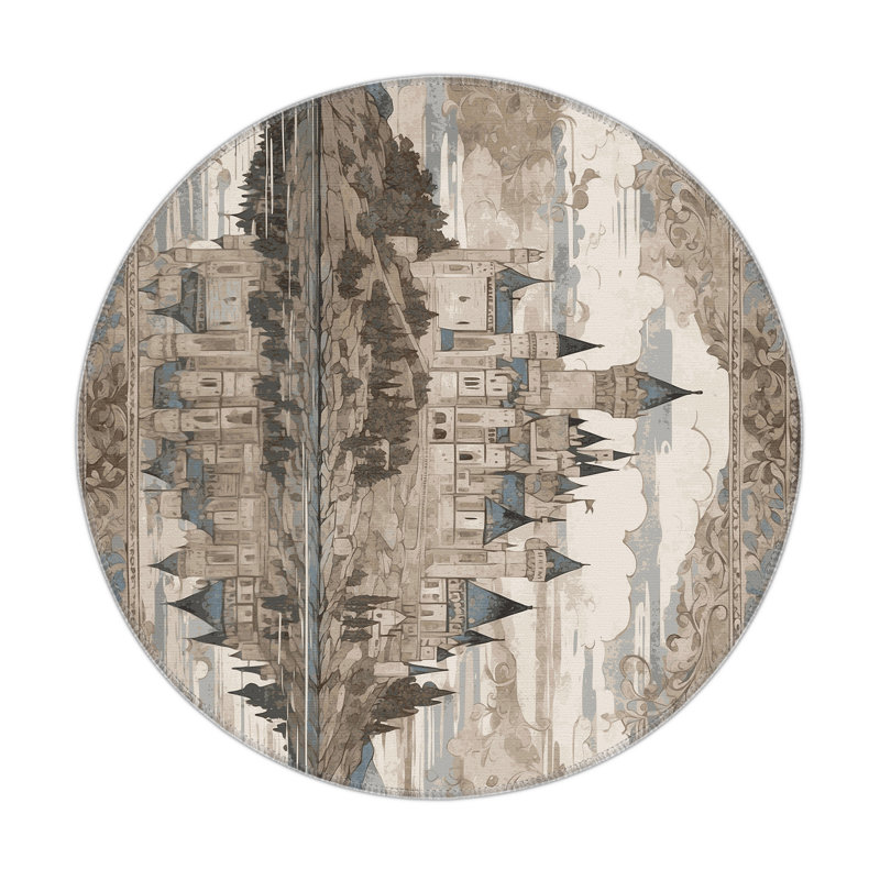Arched Horizon Indoor And Outdoor Area Rug, Round 5'