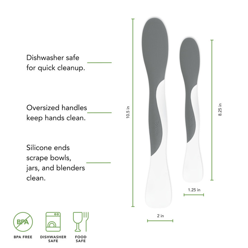 Tovolo scoop and spread set of 2 silicone spreader tools, White