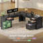 Bureau de direction en L à 4 tiroirs, bureau de direction 67 po x 67 po-1352748831