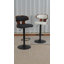 Ensemble de 2 tabourets de bar modernes réglables en hauteur en microsuède brun-1299401256