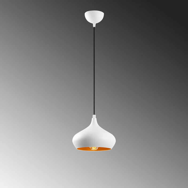 Lustre scandinave élégant, 22 po x 22 po, hauteur réglable jusqu'à 45,3 po | Corps en métal, finition blanche, douille E27 (40 W maximum) | Parfait pour le salon moderne, la salle à manger et l'éclairage du vestibule