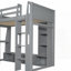 Lit mezzanine simple en bois avec bureau et amp; Rangement - aucun sommier requis, fabrication robuste