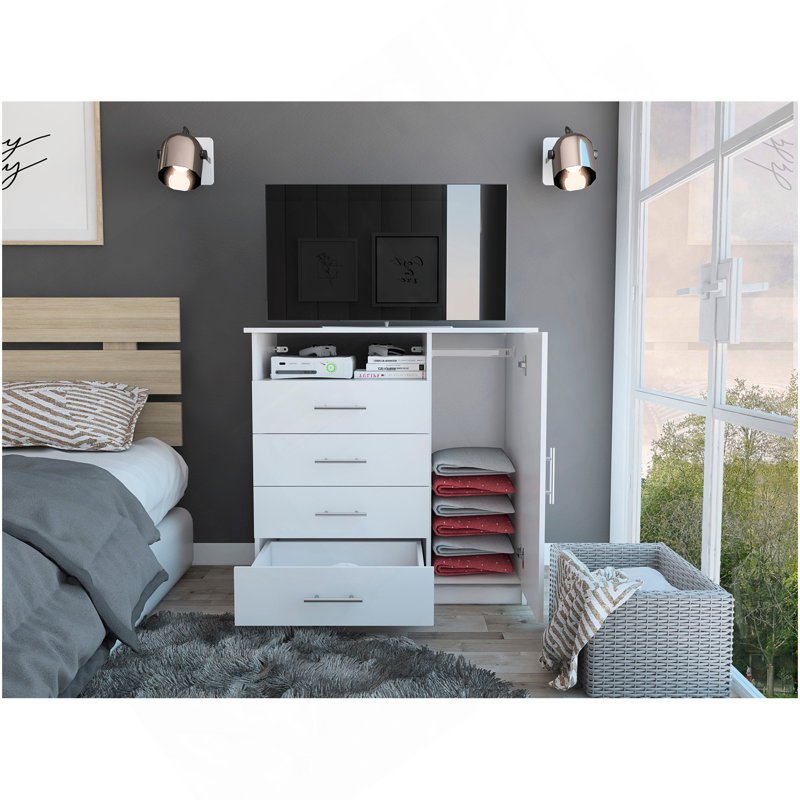 Commode Beaufort, chambre à coucher, blanc, Blanc