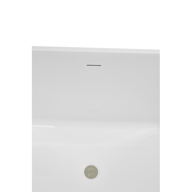 Baignoire autoportante 59 po avec drain interne en nickel brossé 59 po Streamline