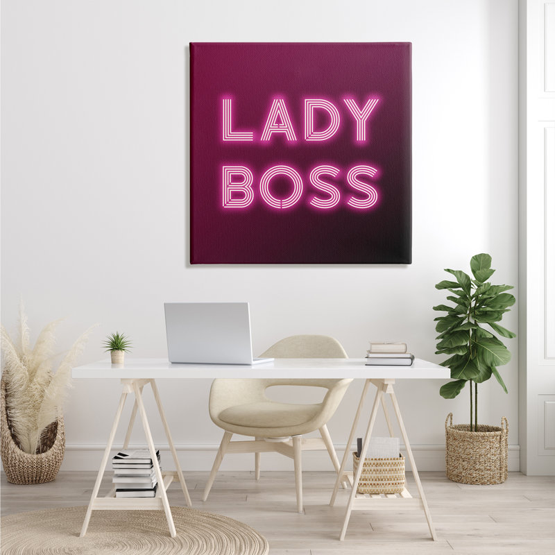 Neon Lady Boss, Toile tendue, L 36 po x H 36 po