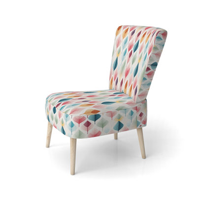 Pastel Scandinavian Geometric Shapes IV - Upholstered Modern & Contemporary Accent Side Chair
