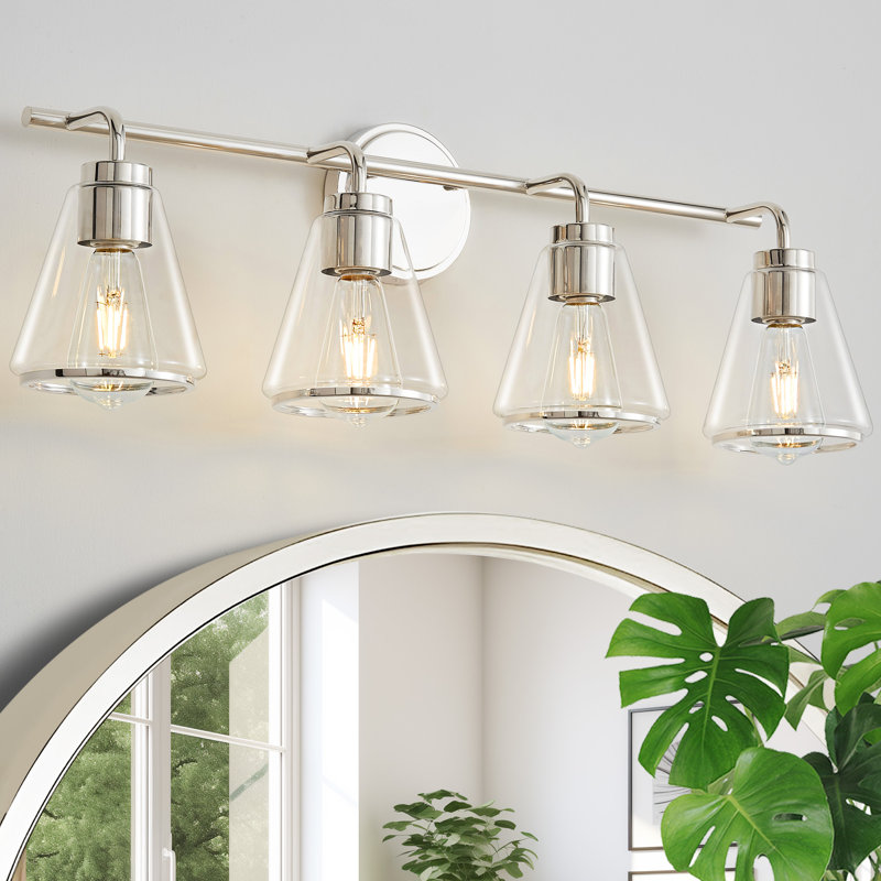 Ahir Polished Nickel Dimmable Vanity Light, 4