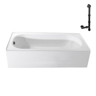 60'' x 30'' Soaking Porcelain Enameled Steel Bathtub