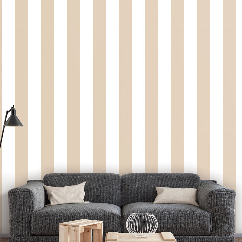 Doe 10m x 52.8cm Matte Wallpaper Roll, Beige/White