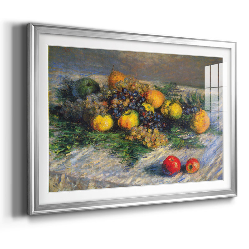 Nature morte encadrée sur papier par Claude Monet, Argent, H 19 po x l 27 po x P 1,5 po