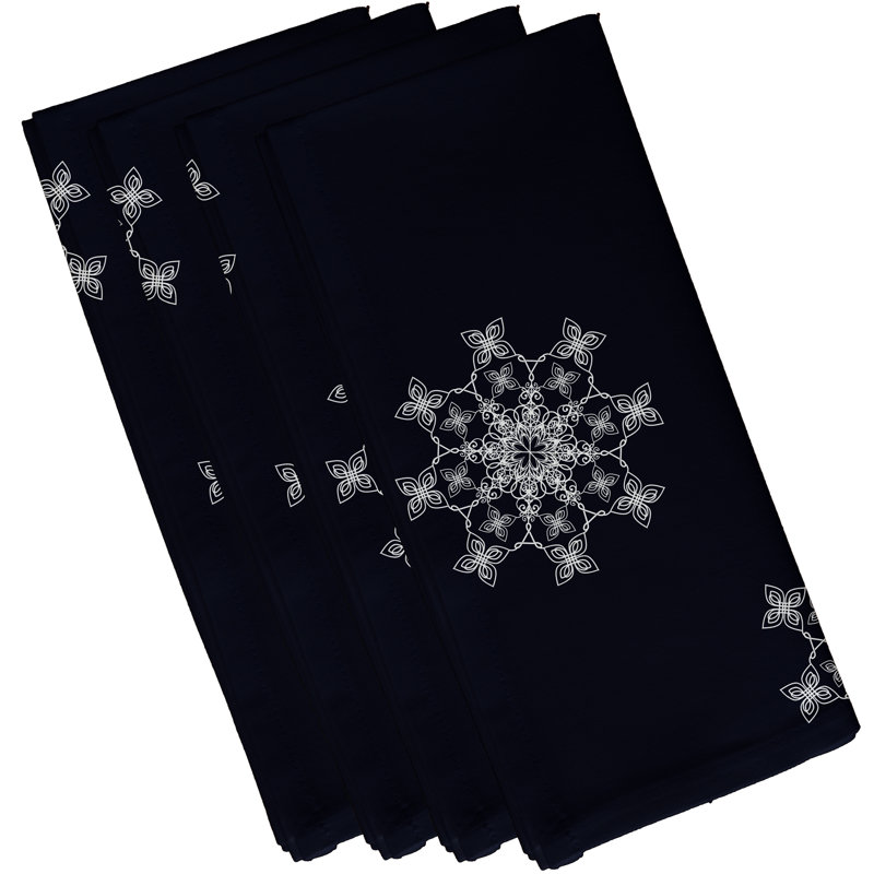 Ensemble de serviettes 4 pièces Falling Snow, Bleu marine