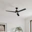 Ventilateur de plafond intérieur / extérieur 60 po avec lumière DEL, intensité variable 6CCT Valen, ventilateur de plafond avec télécommande Valen - noir mat-18285816-18285817