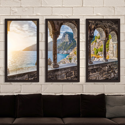 «Chiesa di San Pietro, Italy», ensemble de 3 reproductions de photos sur plastique