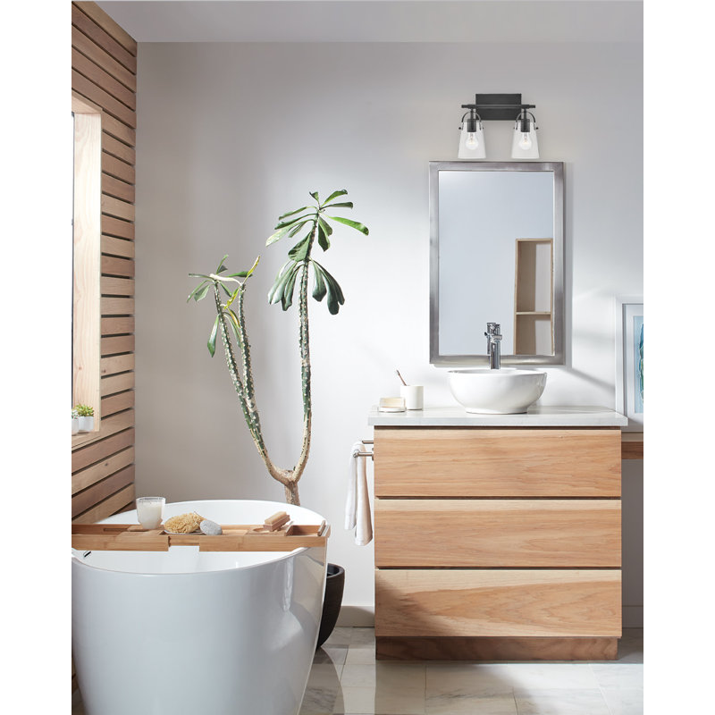 Foster Two-Light Bath Vanity w/ Clear Glass Shades
