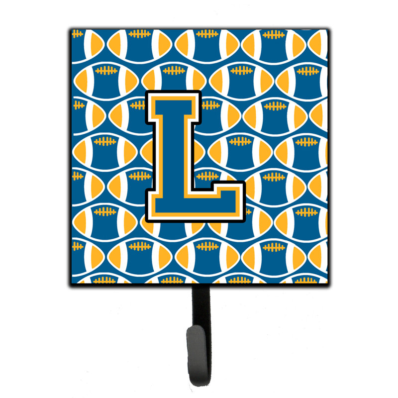 Porte-clés mural avec crochets pour clés Bickler Football, Lettre L, Bleu