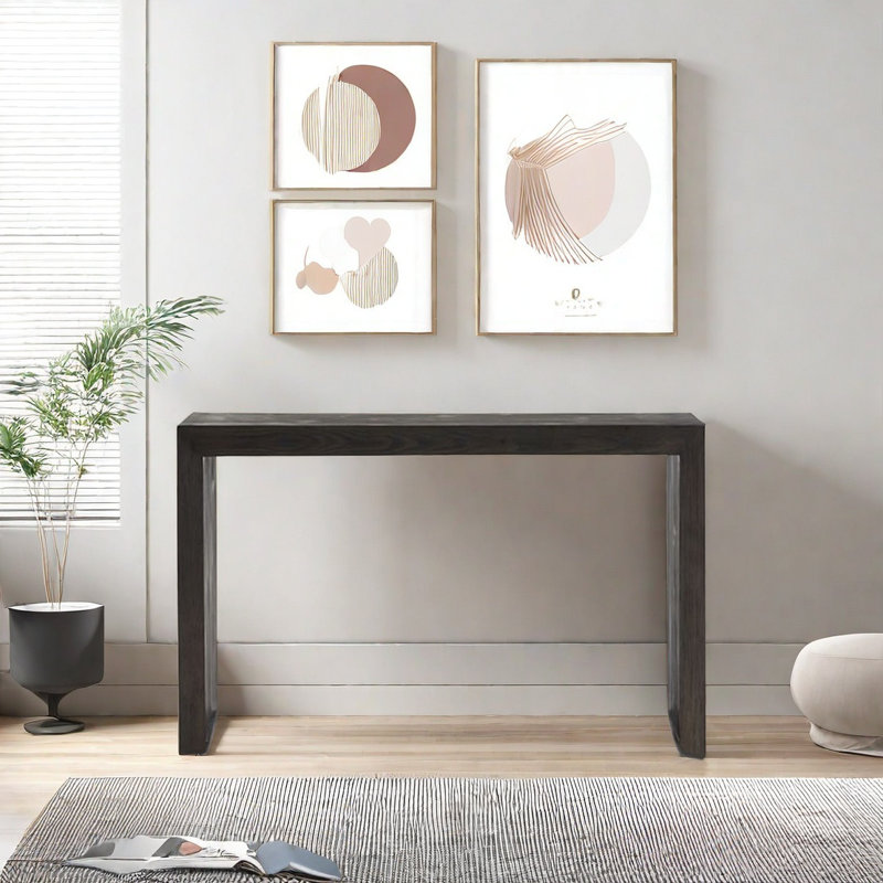 Console Modern Minimalist, H 32,28 po x l 47,24 po x P 11,81 po, Noir, noir, noir, noir