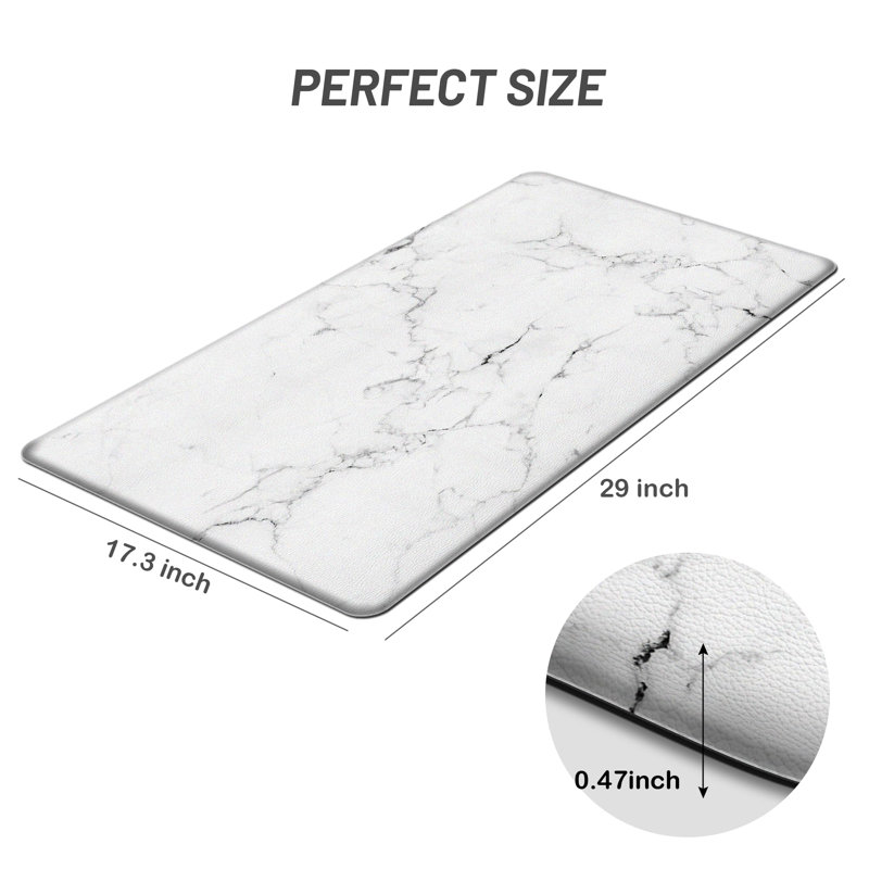 Tapis de cuisine en marbre Marble Anti-Fatigue, Blanc