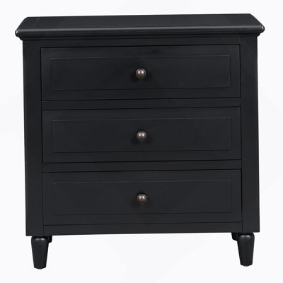 3-Drawer Nightstand Storage Wood Cabinet