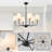 Velora 6-light Metal Chandelier With White Linen Shades-641858615