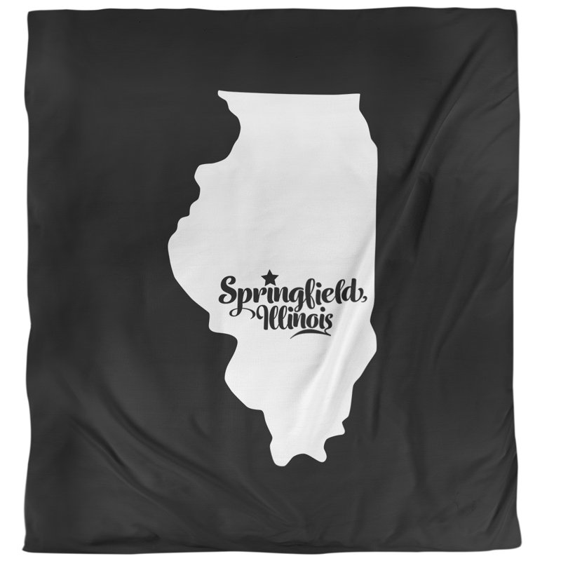 Housse de couette simple springfield illinois, Housse de couette pour grand lit, Jaune, Polyester brossé