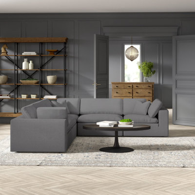 Canapé modulaire de coin symétrique de 119 po de largeur Amillya