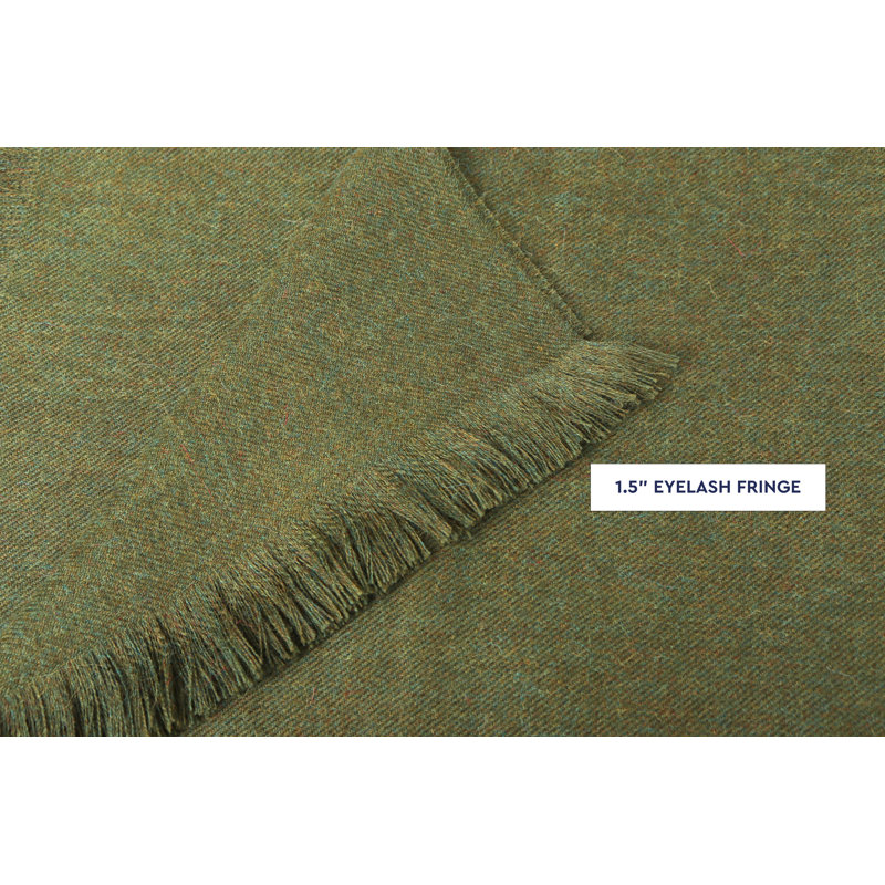 Jeté 100% laine d'alpaga - Vert olive, Green