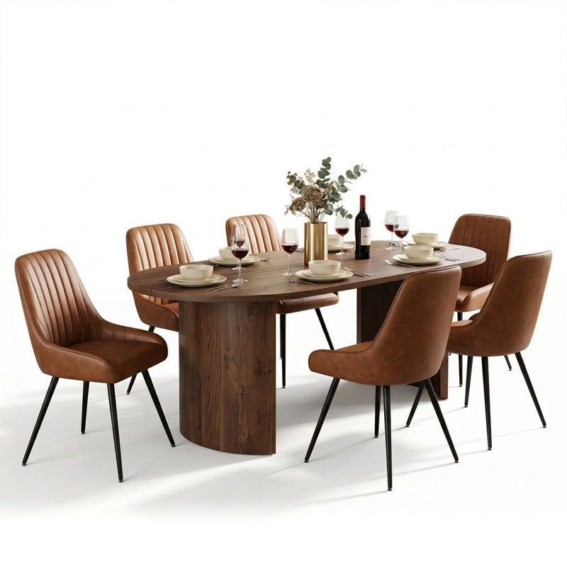 Ensemble de table de salle à manger 79 po Modern, Brown