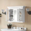 Armoire à pharmacie de 35 po avec miroir, 5 tablettes fermées et réglables, armoire de rangement murale avec portes en verre, rangement pour salle de bain