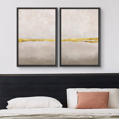 Ensemble de 2 peintures encadrées sur toile