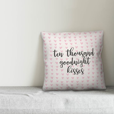  Ten Thousand Goodnight Kisses in Hearts Pattern Throw Pillow