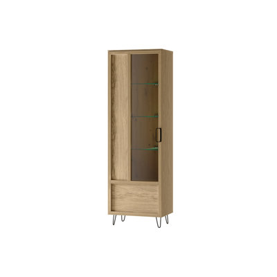 Dunn Manufactured + Solid Oak Wood 1-Door (Left) Display Cabinet