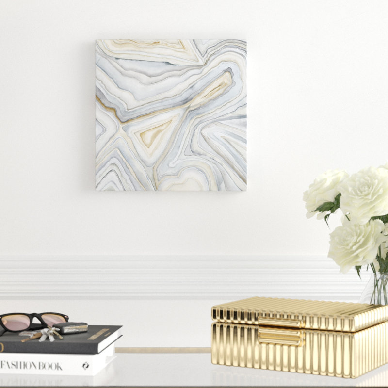 Agate Abstract I by Megan Meagher - Wrapped Canvas Painting, 30cm H x 30cm W
