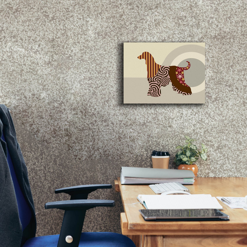 "Chien afghan" par Lanre Adefioyue, H 12 po x l 16 po x P 0,75 po