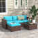 Abler Wicker 3 - Person Modular Patio Conversation Sets with Cushions