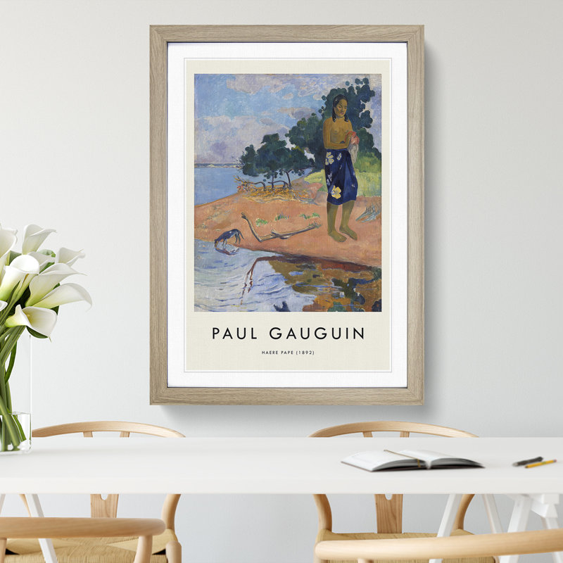 Haere Pape by Paul Gauguin - Single Picture Frame Print, 36cm H x 27cm W x 2cm D, Oak Framed