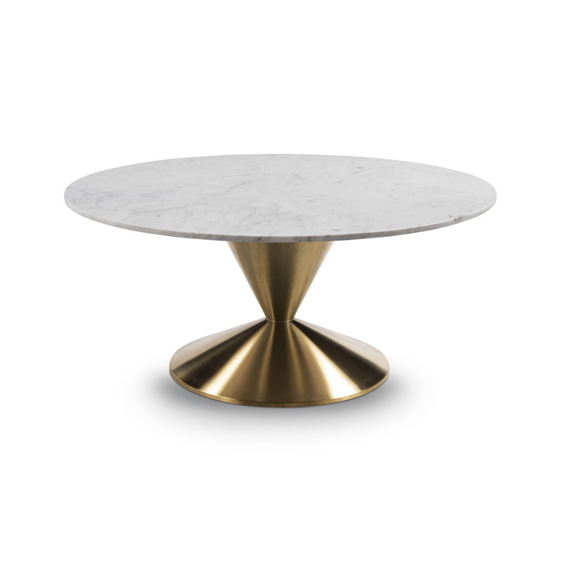 Riegelsville Pedestal Coffee Table, Brass