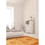 Tapis décoratif en laine rouge/kaki noué à la main New Age de conception unique 4 pi 7 po x 8 pi 1 po Devli