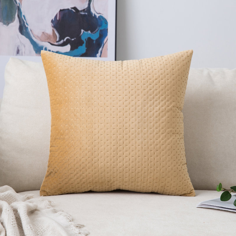 Coussin Ultrasonic square print, Beige