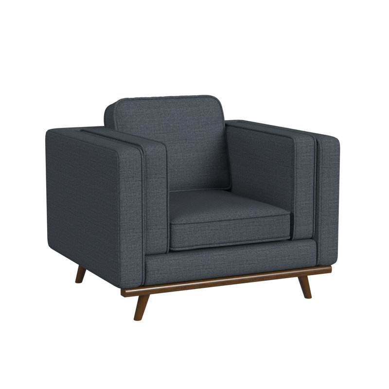 Chaise Darr dans Palmer Sky avec façade en bois au fini cerisier, Gris