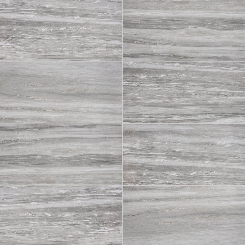 Penthouse 12" x 24" Porcelain Marble Look Wall & Floor Tile, Pearl Attraction